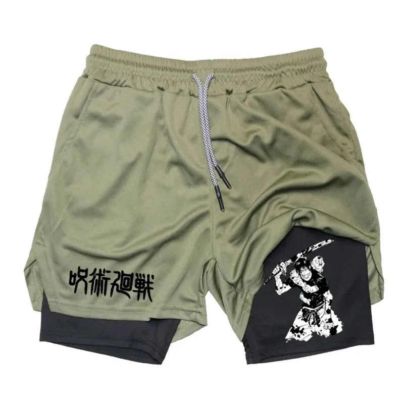 Shorts Deportivos Estilo TOJI de Jujutsu Kaisen