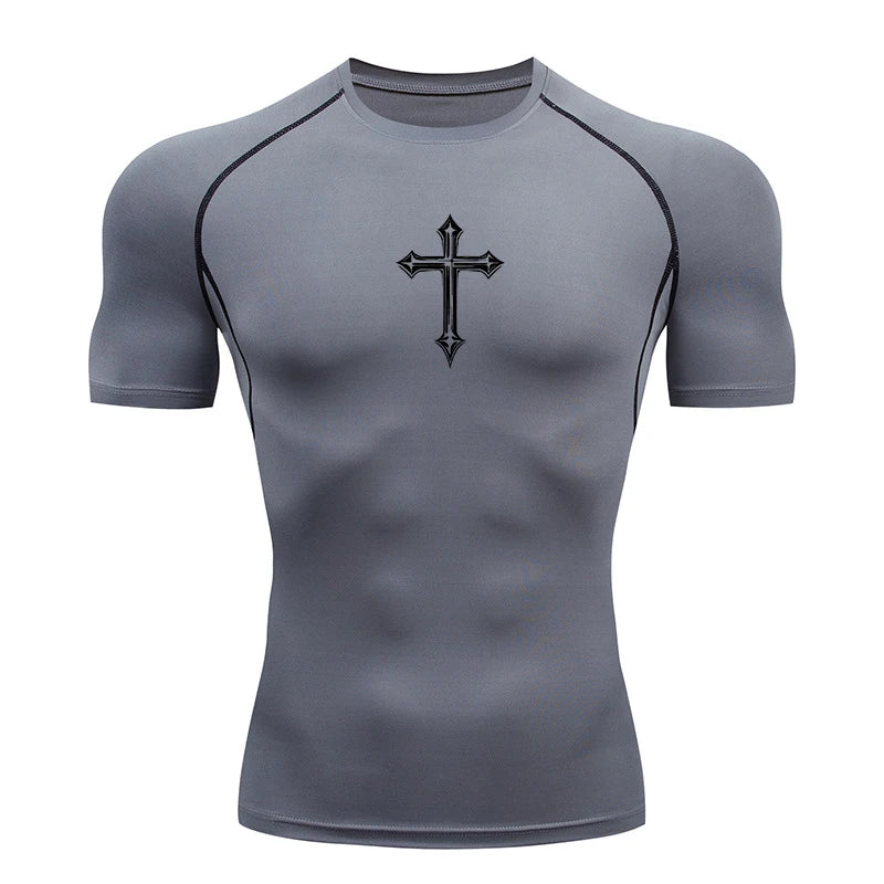 Camiseta de Compresion con CRUZ en el PECHO