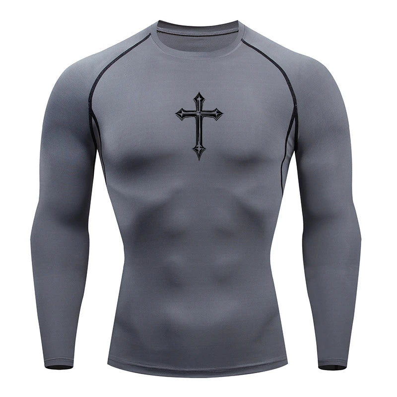 Camiseta de Compresion con CRUZ en el PECHO