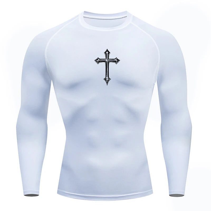 Camiseta de Compresion con CRUZ en el PECHO