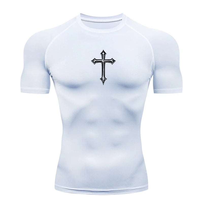 Camiseta de Compresion con CRUZ en el PECHO