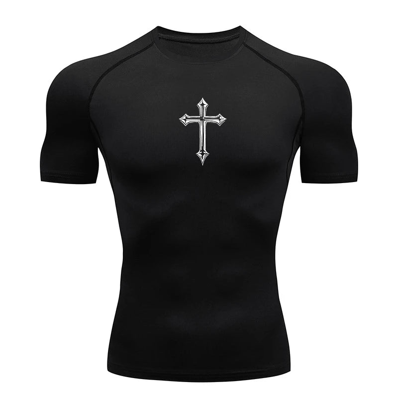 Camiseta de Compresion con CRUZ en el PECHO