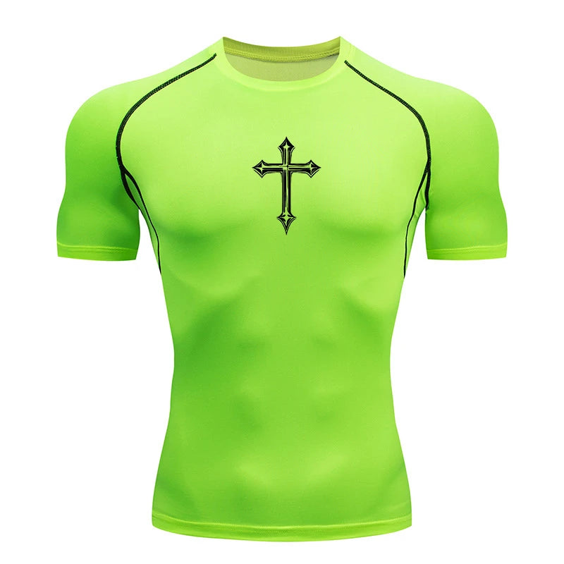 Camiseta de Compresion con CRUZ en el PECHO