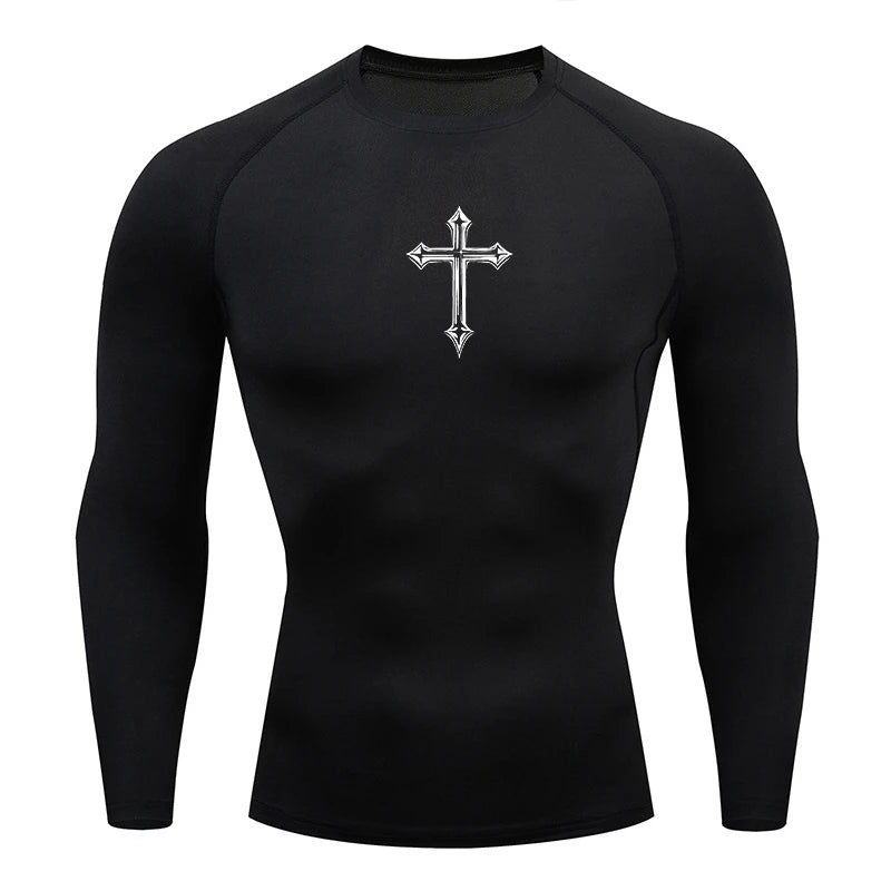 Camiseta de Compresion con CRUZ en el PECHO