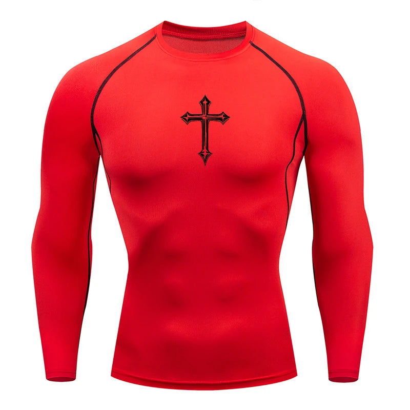 Camiseta de Compresion con CRUZ en el PECHO